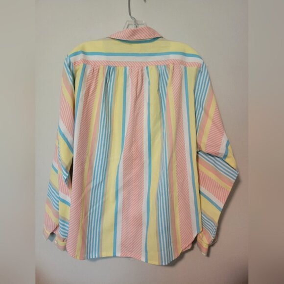 Sunny South Vintage Stripe Button Down Woman's Size 16 Made in the USA - Picture 4 of 7